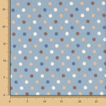 Popeline de coton Pois Bleu Denim - Ribes y Casals