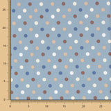 Popeline de coton Pois Bleu Denim - Ribes y Casals