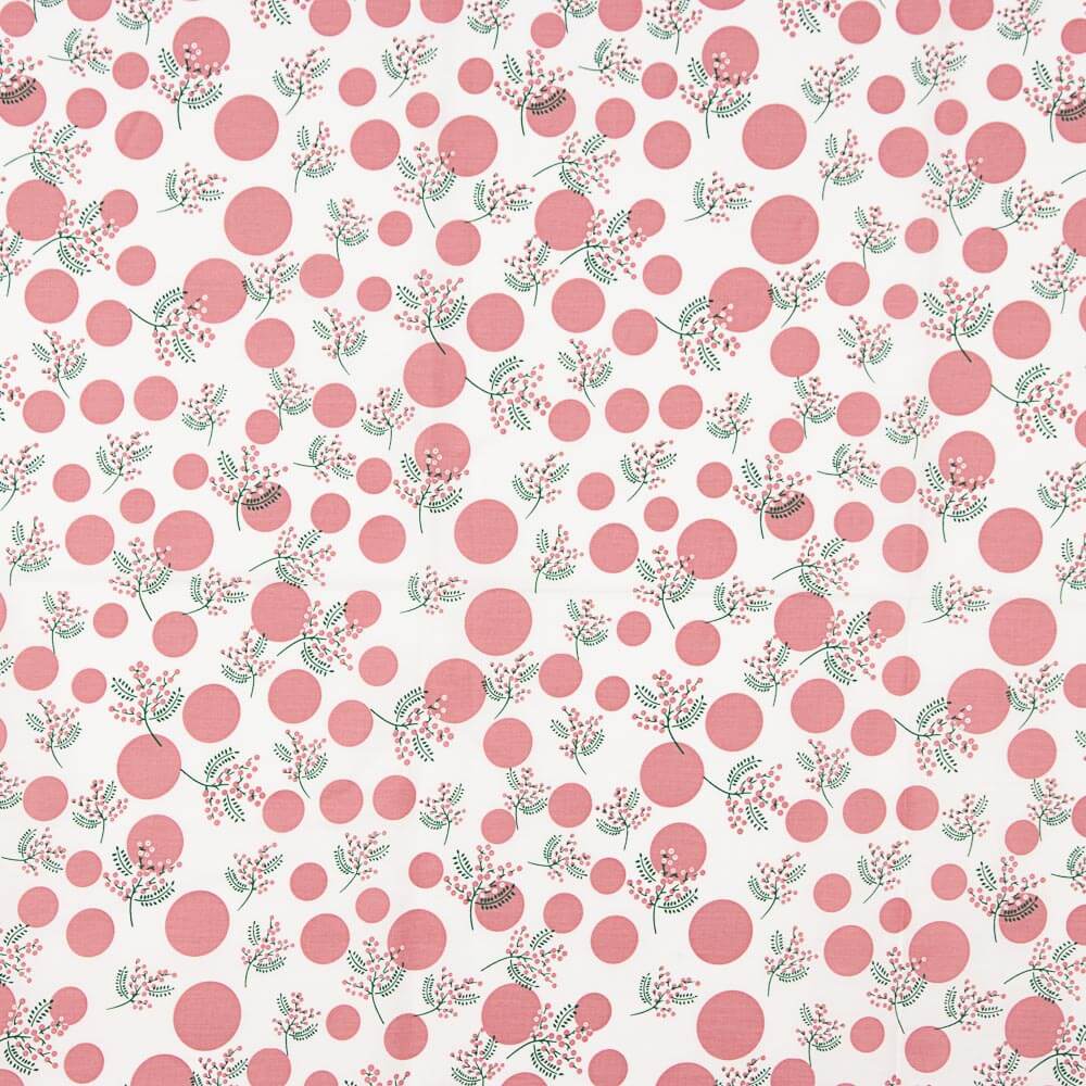 Popeline Coton Fleurs Japon Rose Koi - Ribes y Casals