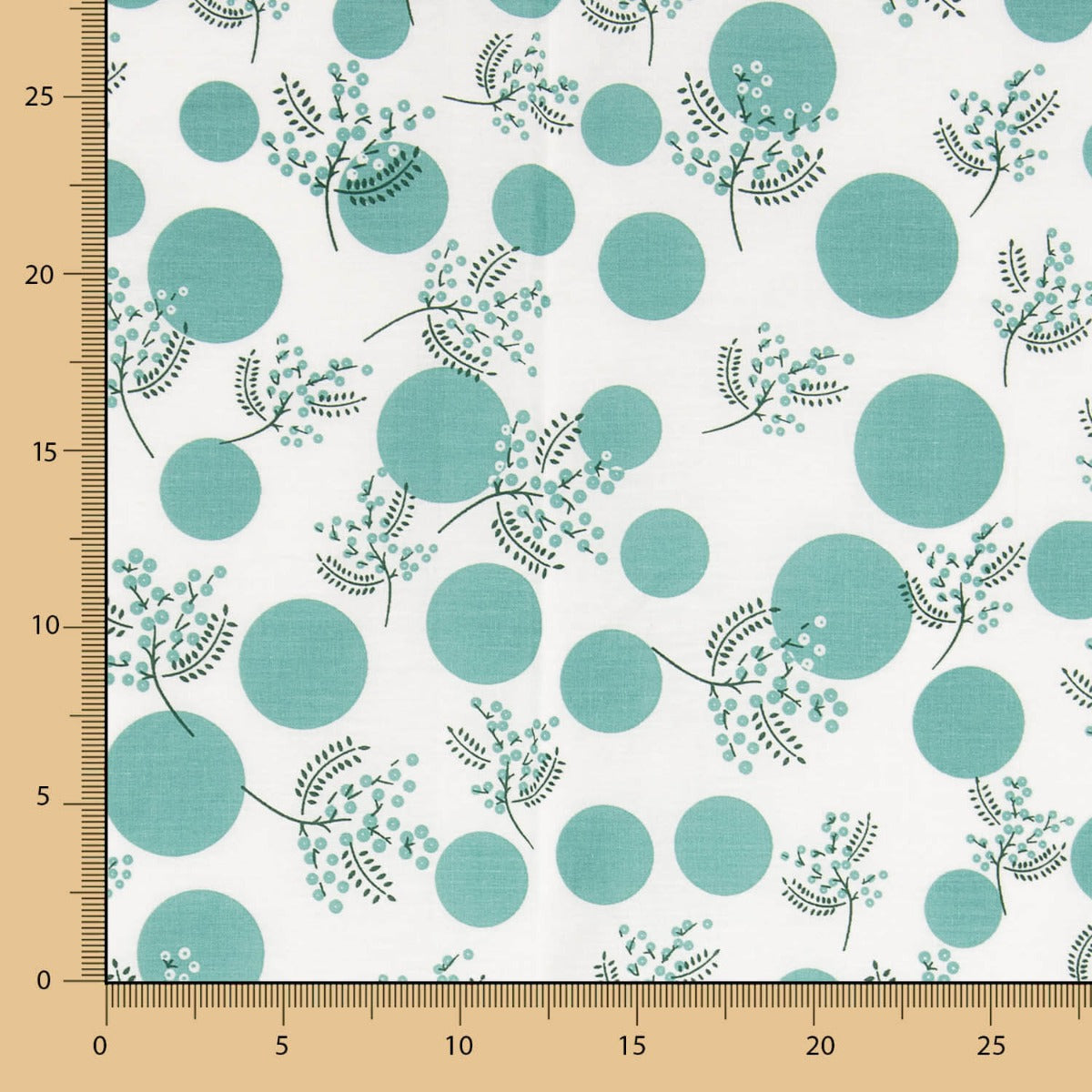 Popeline Coton Fleurs Japon Vert Koi - Ribes y Casals