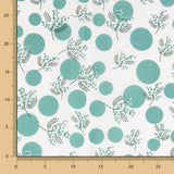 Popeline Coton Fleurs Japon Vert Koi - Ribes y Casals