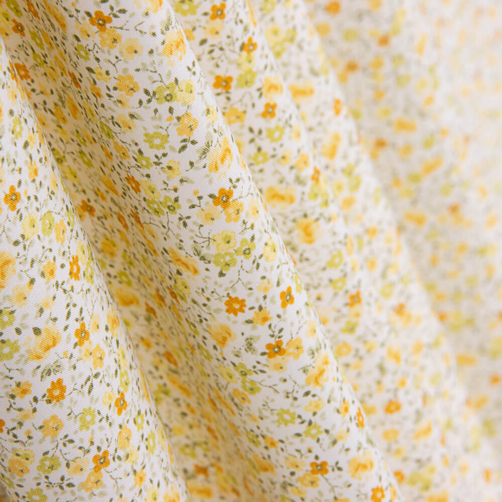 Popeline Coton Bio Iris Jaune - Ribes y Casals