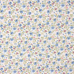 Popeline Coton Bio Fleur Bleu Clair - Ribes y Casals