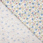 Popeline Coton Bio Fleur Bleu Clair - Ribes y Casals