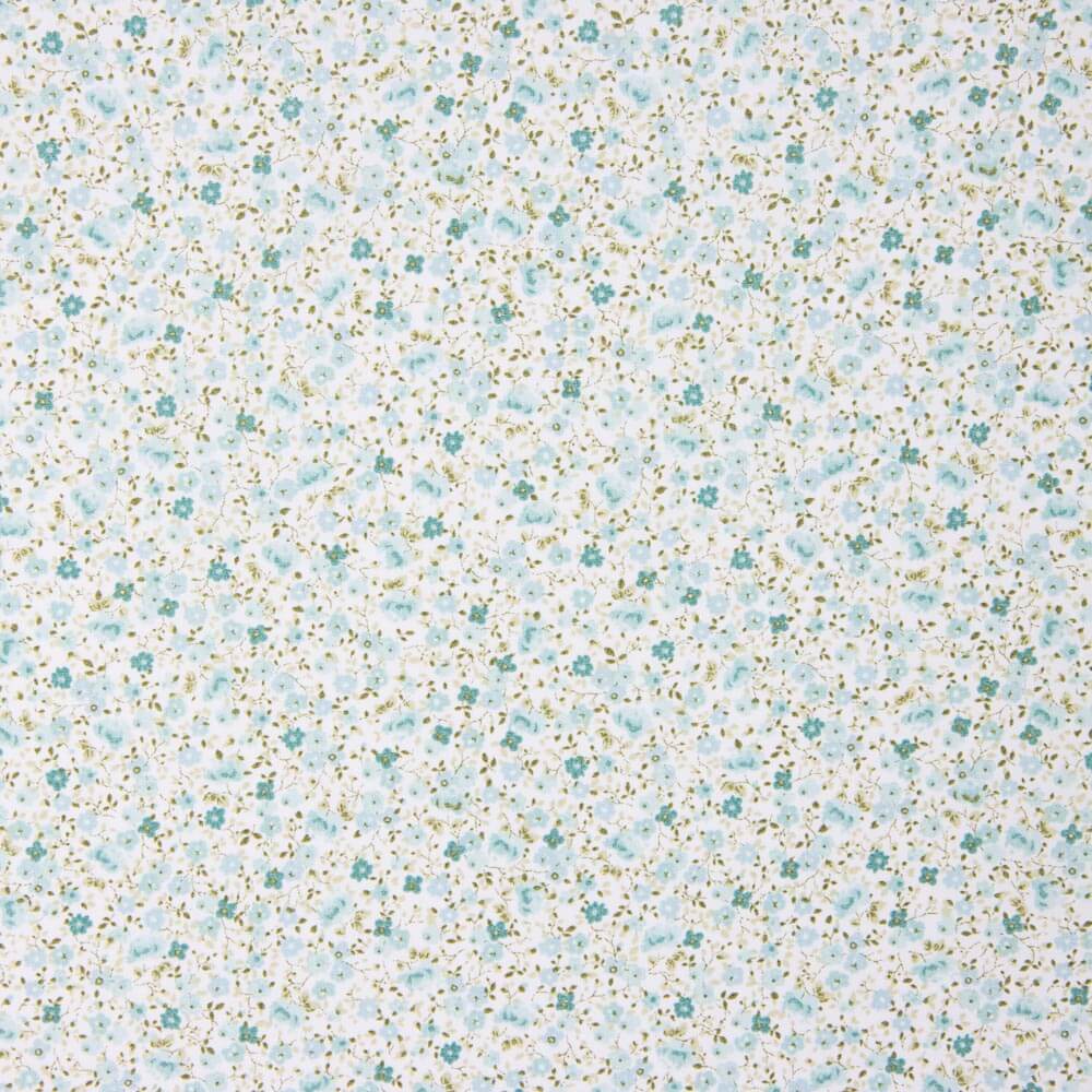 Popeline de Coton Bio Iris Vert Doux - Ribes y Casals