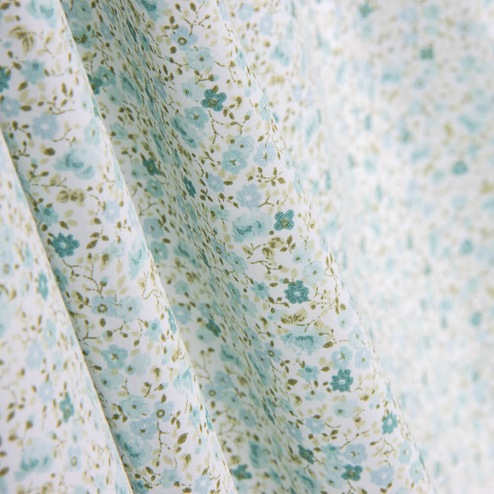 Popeline de Coton Bio Iris Vert Doux - Ribes y Casals