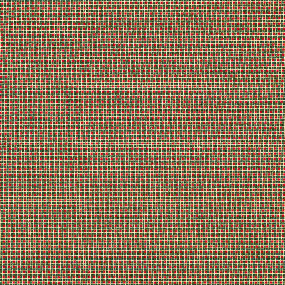 Coton Noël Carrés Vert Doré - Ribes y Casals