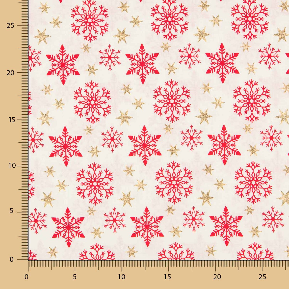 Coton Noël Doré Étoiles Écru - Ribes y Casals