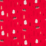 Coton Noël Traîneaux Rouge - Ribes y Casals