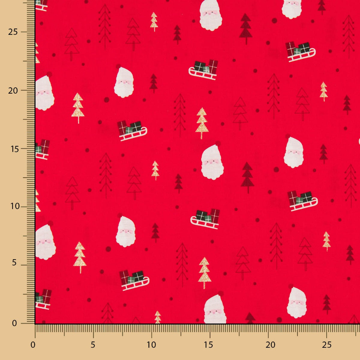 Coton Noël Traîneaux Rouge - Ribes y Casals