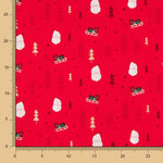 Coton Noël Traîneaux Rouge - Ribes y Casals
