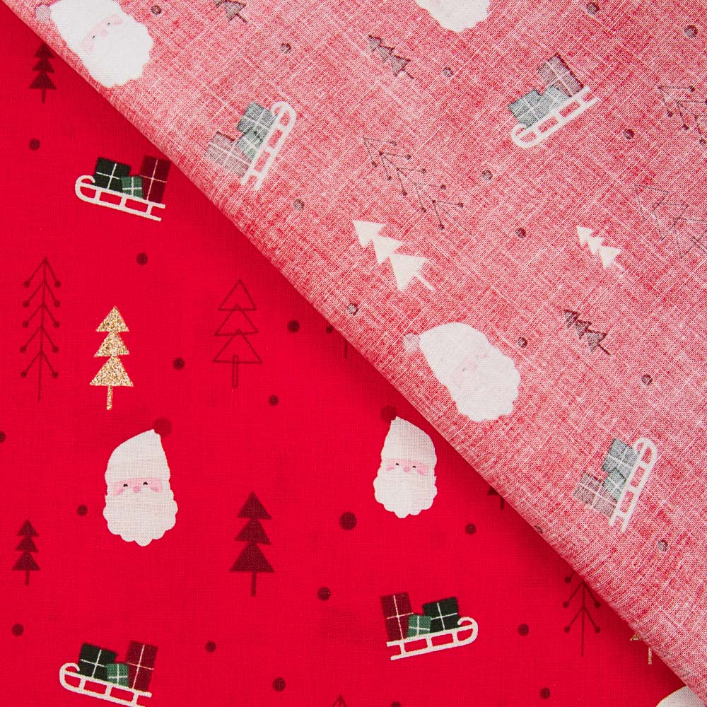 Coton Noël Traîneaux Rouge - Ribes y Casals