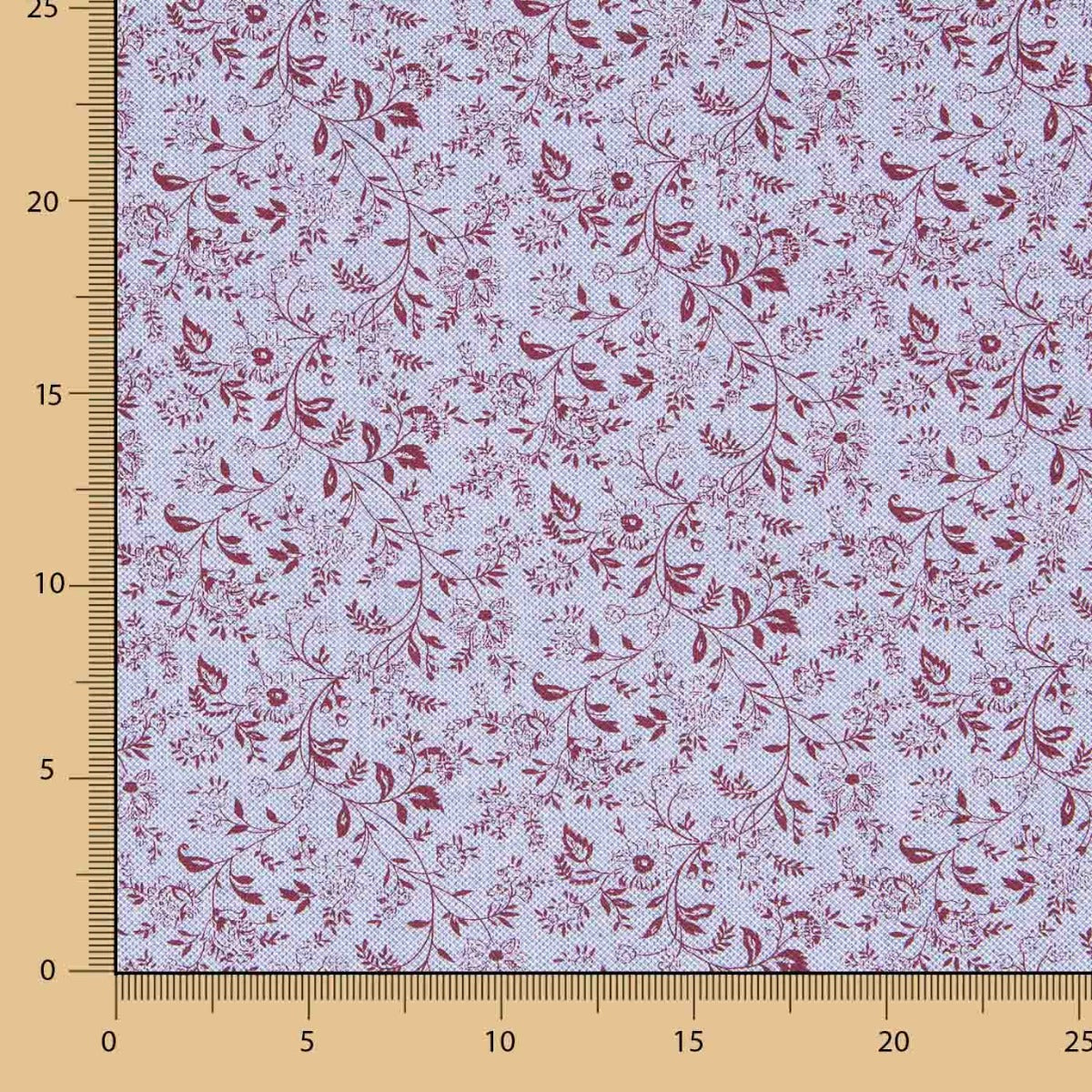 Coton Oxford Floral Grenat - Ribes y Casals