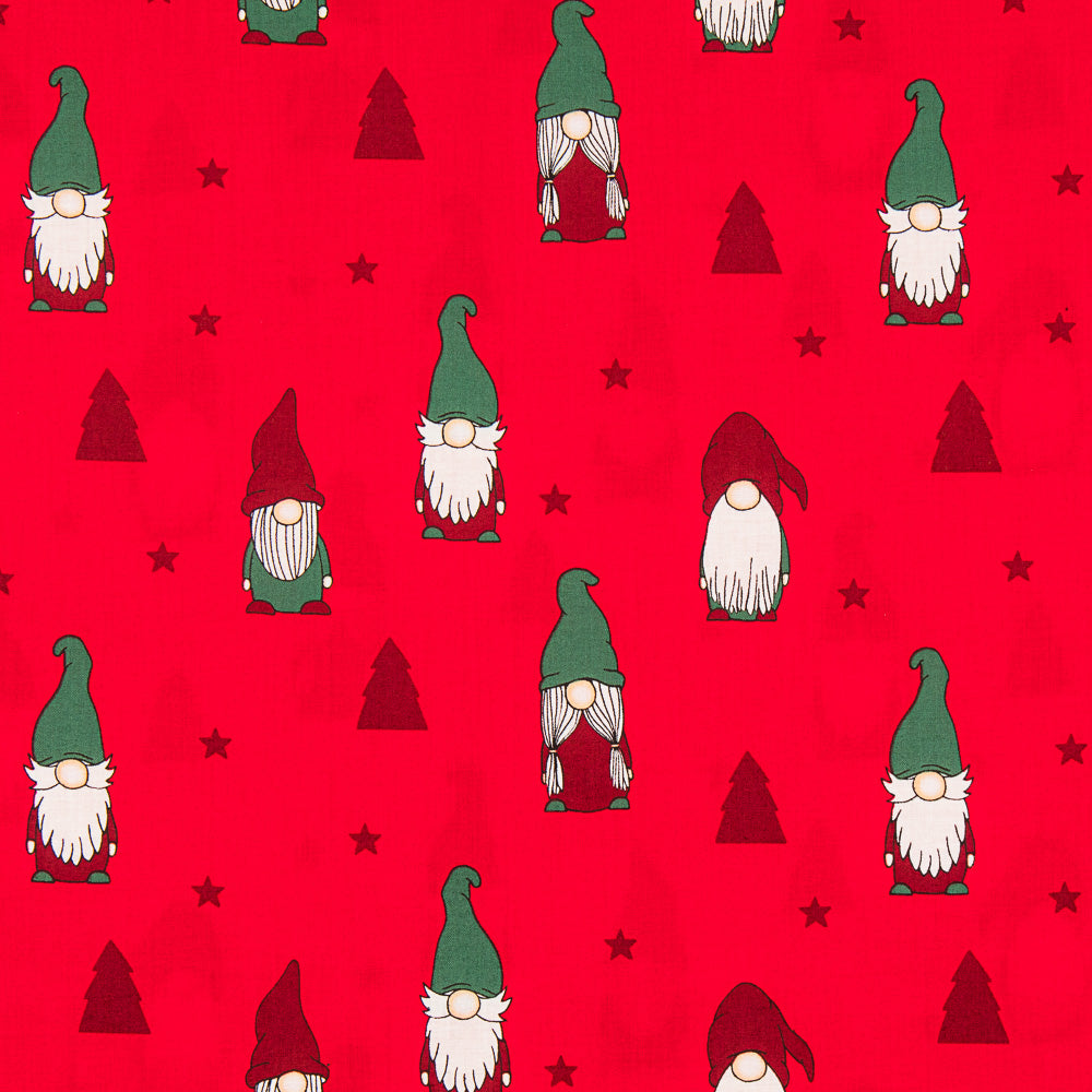 Algodón Papa Noel Gnomo Rojo - Ribes y Casals