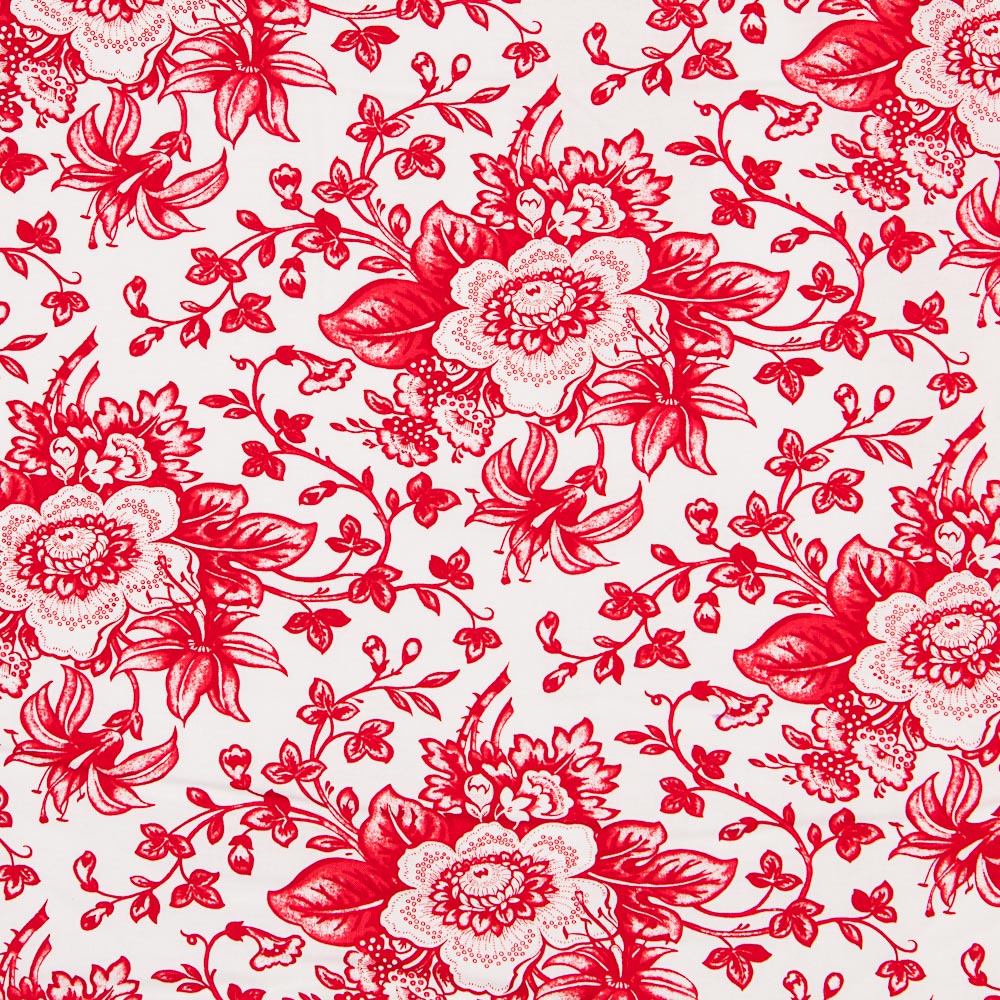 Coton Patchwork Lily Bouquet Rouge - Ribes y Casals