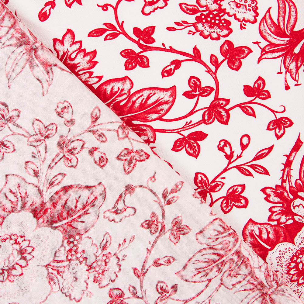 Coton Patchwork Lily Bouquet Rouge - Ribes y Casals