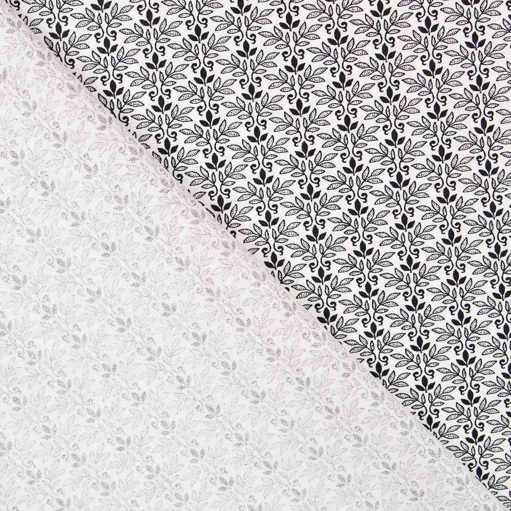 Coton Patchwork 3 Feuilles Noir - Ribes y Casals