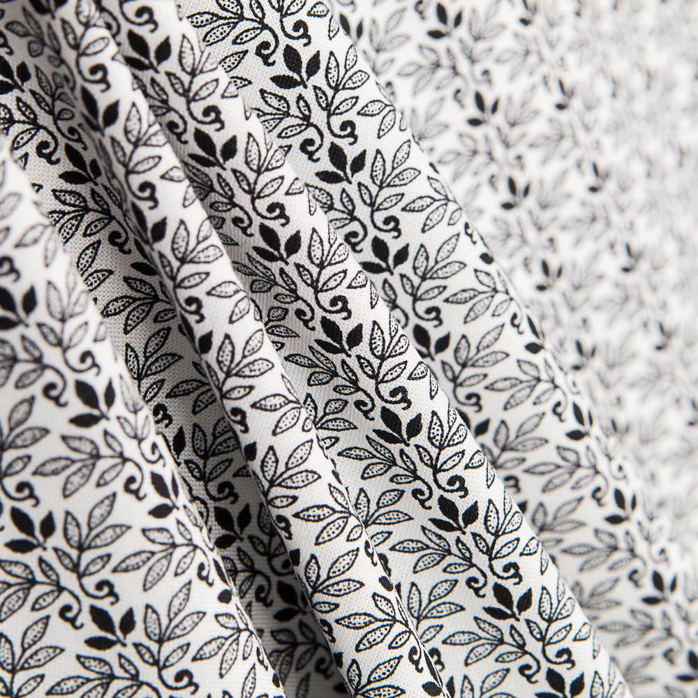 Coton Patchwork 3 Feuilles Noir - Ribes y Casals