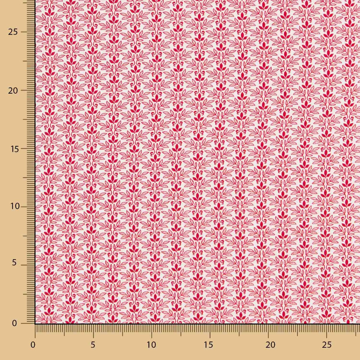 Coton Patchwork 3 Feuilles Rouge - Ribes y Casals