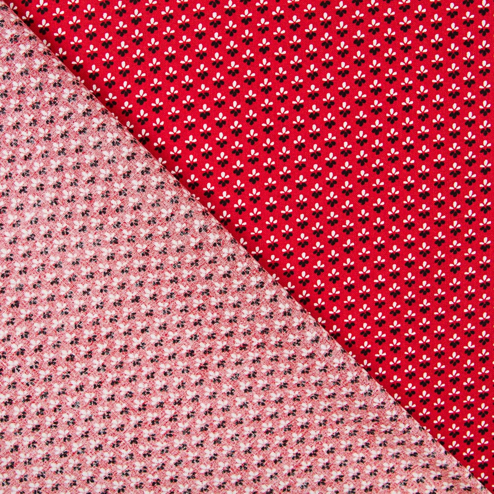 Coton Patchwork Tulipes Rouge - Ribes y Casals