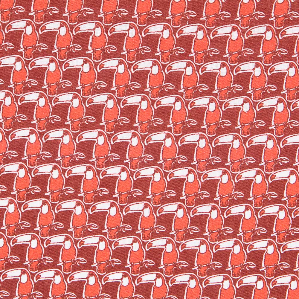 Coton Popeline Toucan Rouge - Ribes y Casals