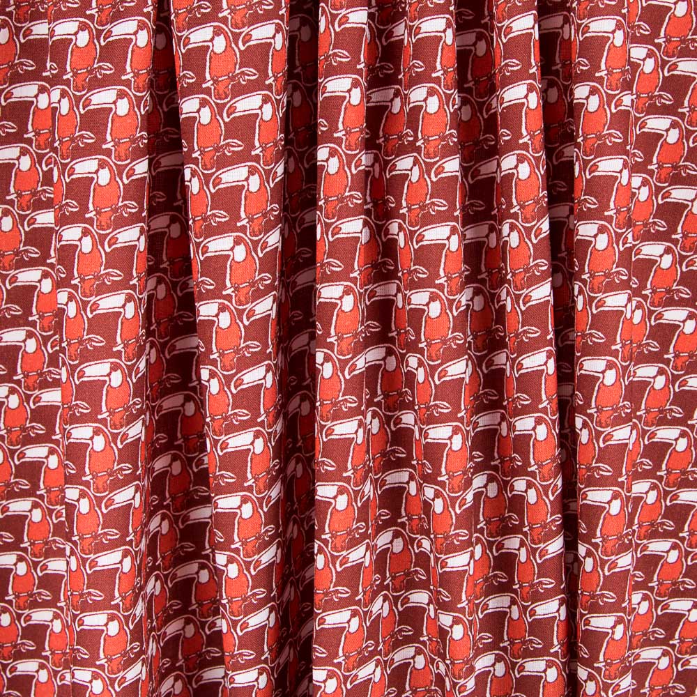 Coton Popeline Toucan Rouge - Ribes y Casals