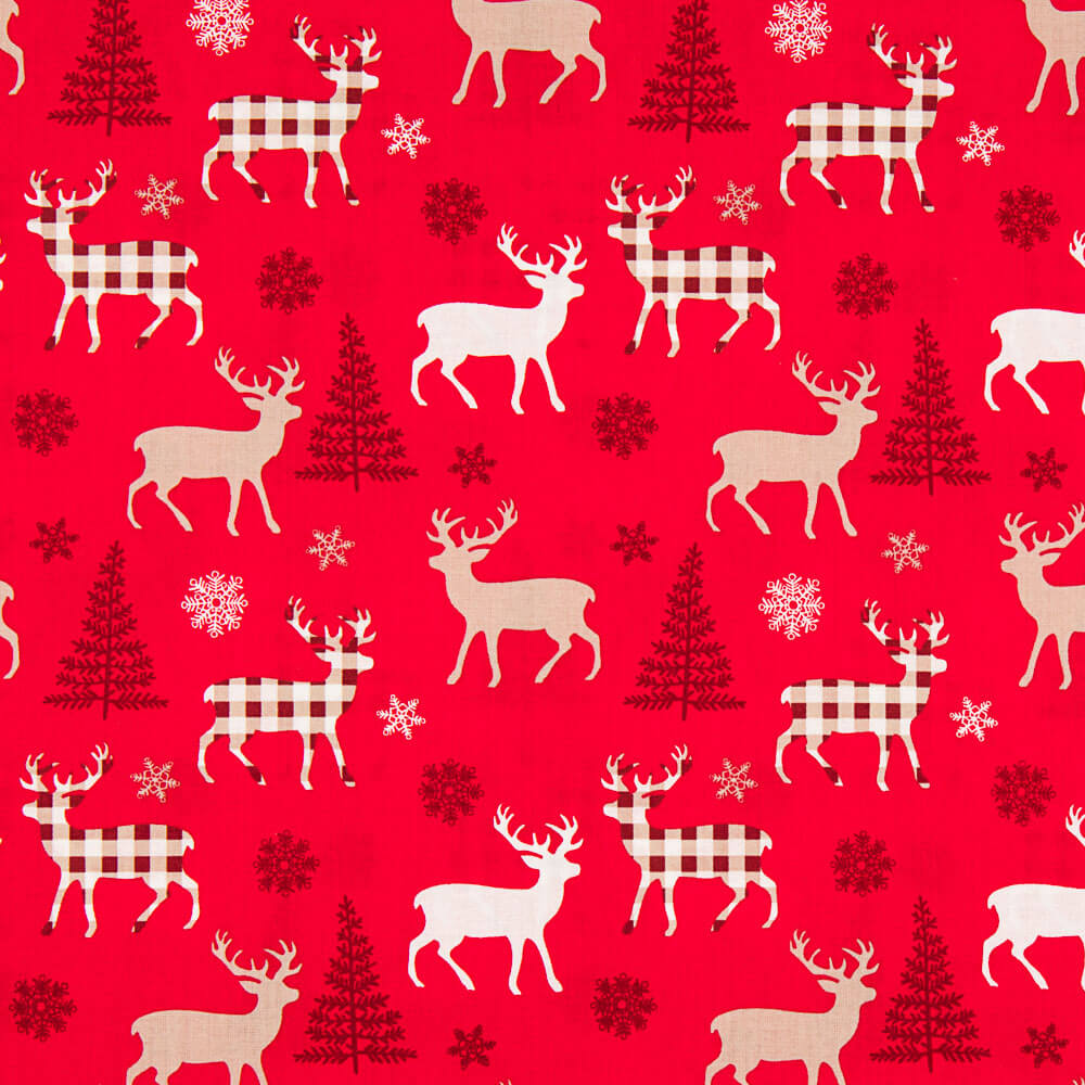 Coton Cerf Noël Alpes Rouge - Ribes y Casals