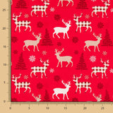 Rerraille Algodón Renos Rojo 80x140cm - Ribes y Casals