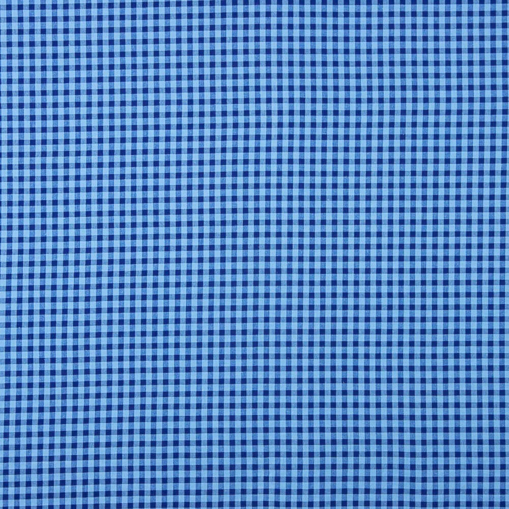 Coton Seersucker Carreaux Bleu Roi - Ribes y Casals