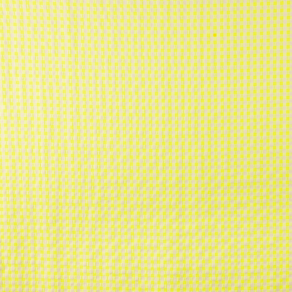 Coton Seersucker à Carreaux Lime - Ribes y Casals