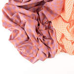 Coton Seersucker Check Maxi Orange/Mauve - Ribes y Casals