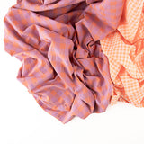 Coton Seersucker Check Maxi Orange/Mauve - Ribes y Casals