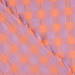 Coton Seersucker Check Maxi Orange/Mauve - Ribes y Casals
