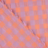 Coton Seersucker Check Maxi Orange/Mauve - Ribes y Casals
