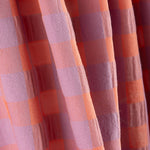 Coton Seersucker Check Maxi Orange/Mauve - Ribes y Casals