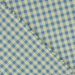 Coton Seersucker Medium Check Bleu/Vert - Ribes y Casals