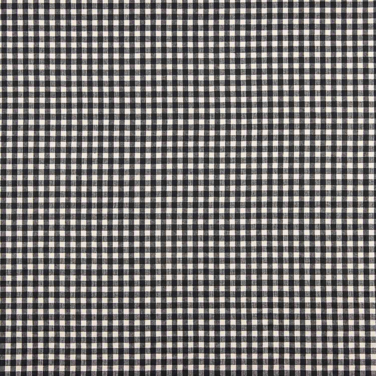 Seersucker de coton à carreaux moyens noir et blanc - Ribes y Casals