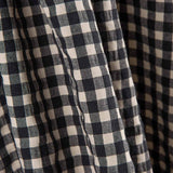 Seersucker de coton à carreaux moyens noir et blanc - Ribes y Casals