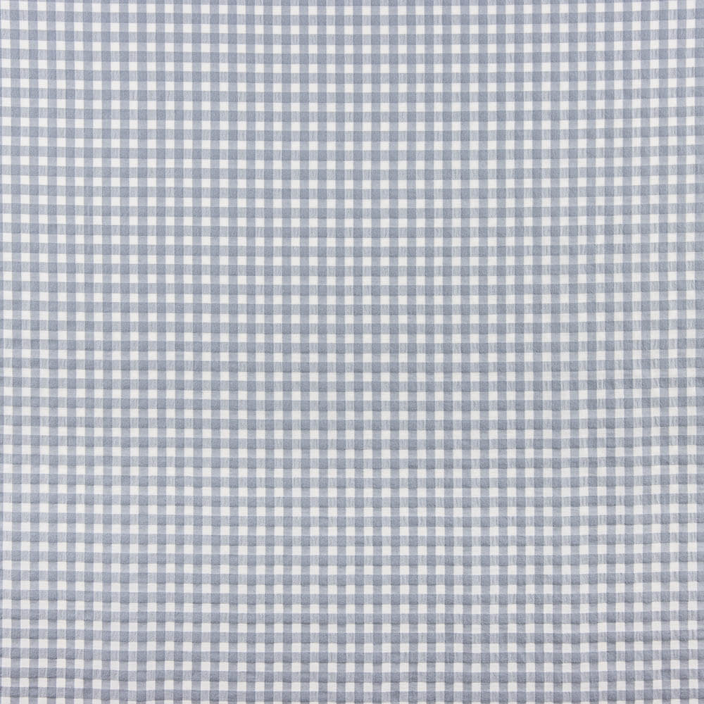 Seersucker de coton à carreaux gris - Ribes y Casals