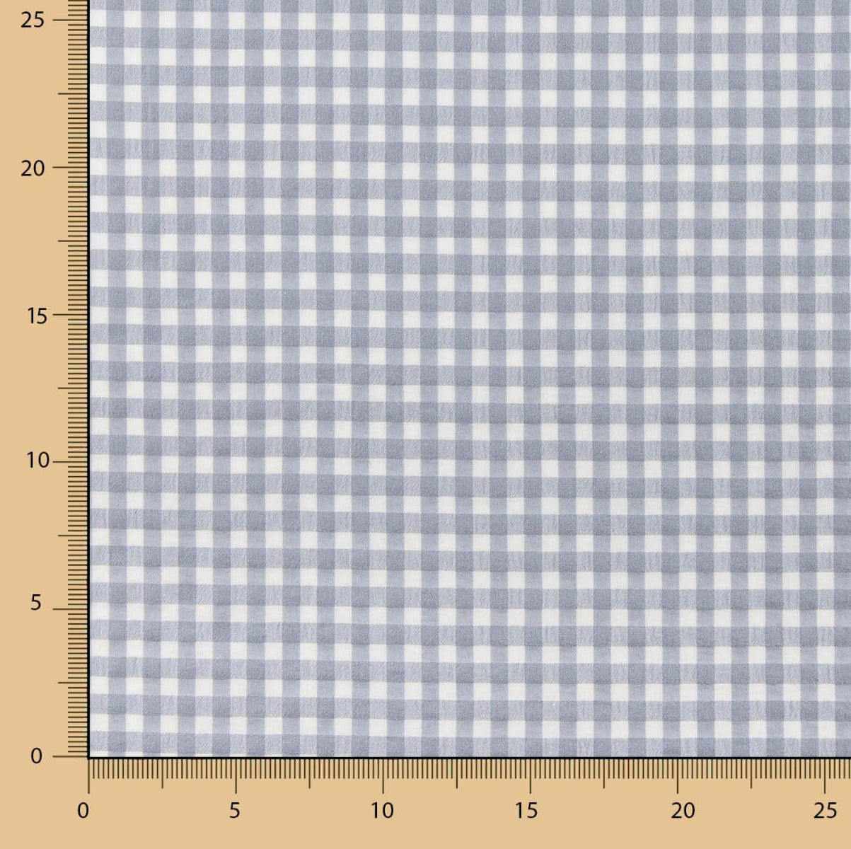 Seersucker de coton à carreaux gris - Ribes y Casals