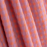 Coton Seersucker à Carreaux Moyen Orange/Mauve - Ribes y Casals