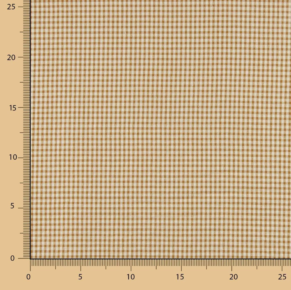Coton Seersucker Check Mini Marron - Ribes y Casals