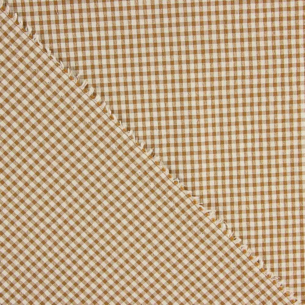 Coton Seersucker Check Mini Marron - Ribes y Casals