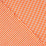 Coton Seersucker Mini Carreaux Orange Fluo - Ribes y Casals