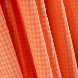 Coton Seersucker Mini Carreaux Orange Fluo - Ribes y Casals