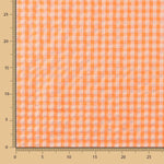 Coton Seersucker Carreaux Orange Fluo - Ribes y Casals