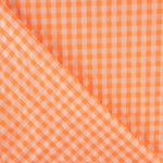 Coton Seersucker Carreaux Orange Fluo - Ribes y Casals