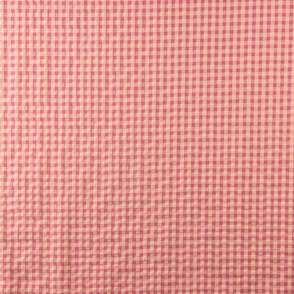Seersucker Coton Carreaux Rose - Ribes y Casals