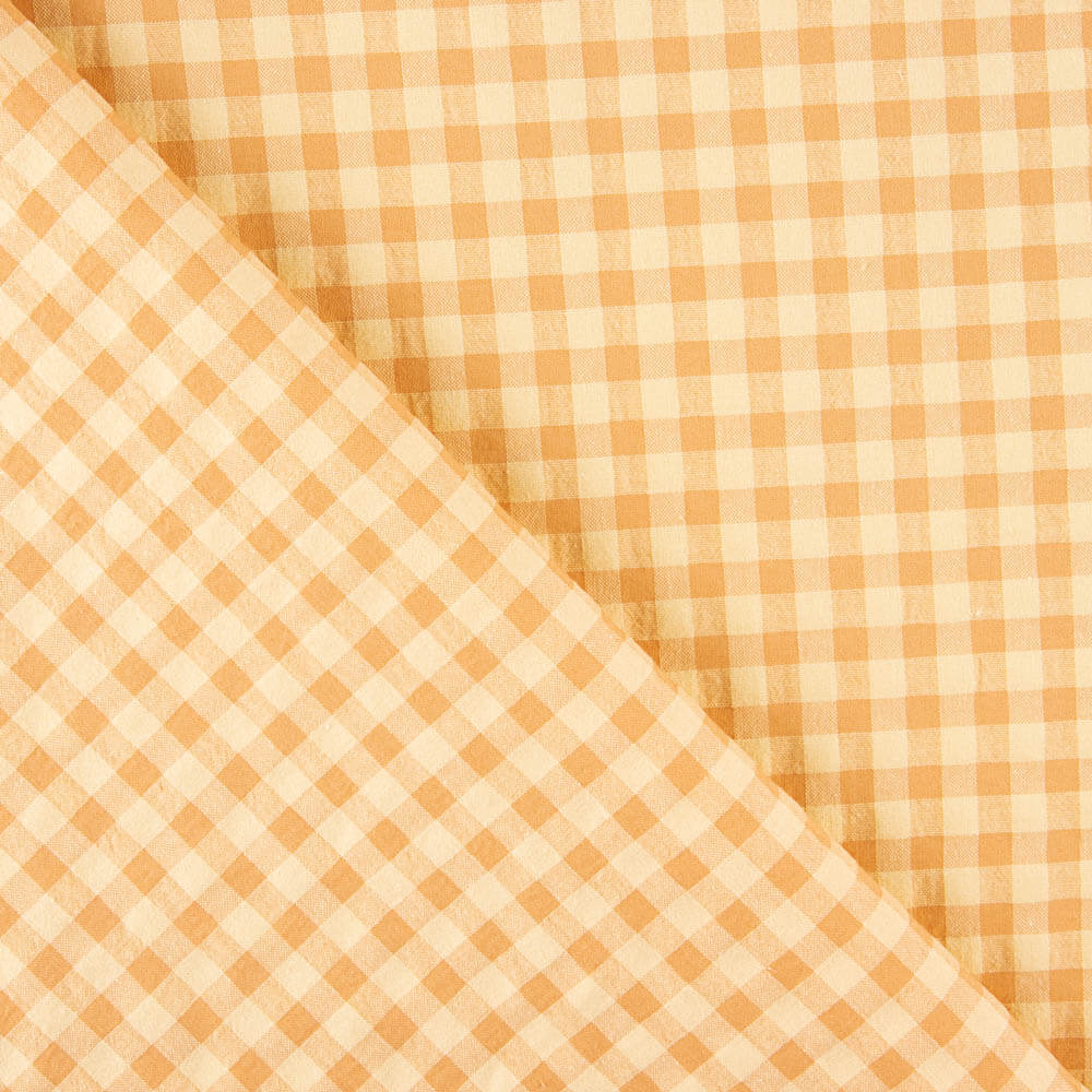 Coton seersucker à carreaux vanille - Ribes y Casals