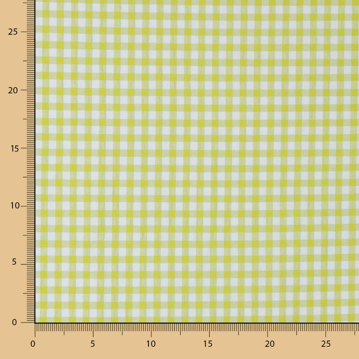 Coton Seersucker Carreaux Vert Citron - Ribes y Casals